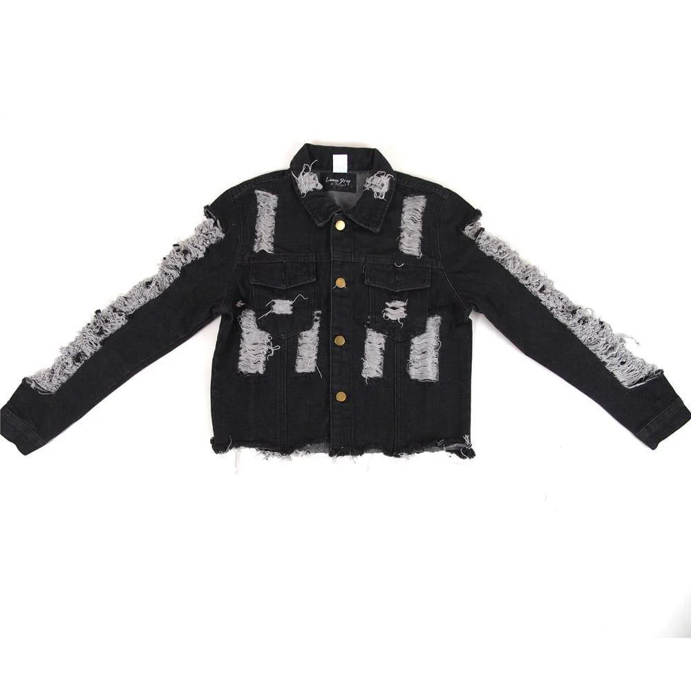 Parker Distress Sleeve Denim Jacket - Image 4