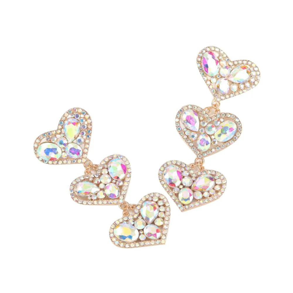 Triplets-Heart Earrings - Image 3