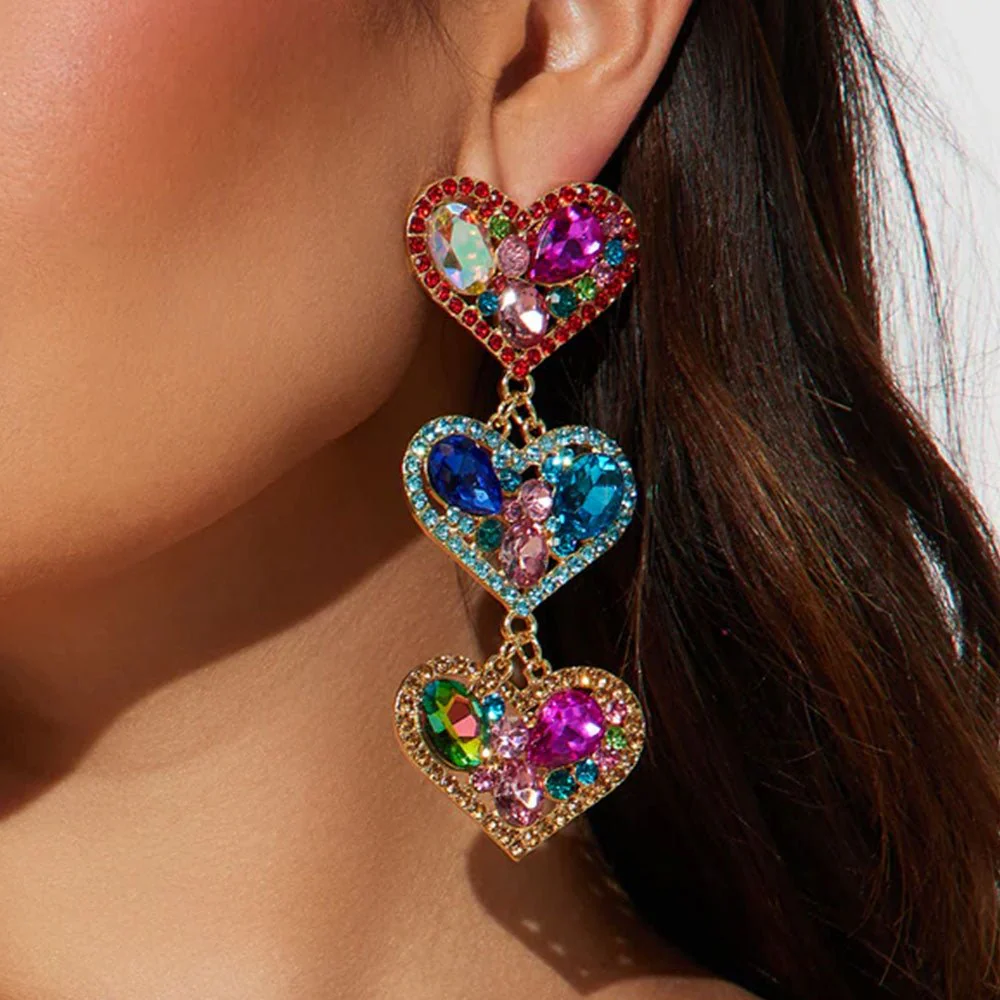 Triplets-Heart Earrings - Image 5